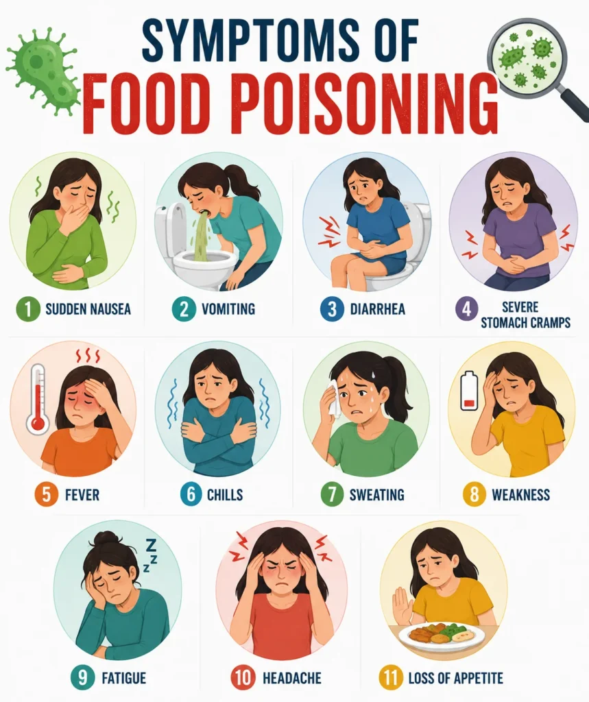 symptoms of food poisonning