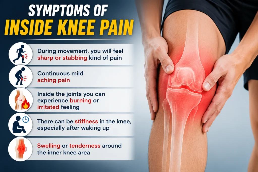 symptoms of inside knee pain