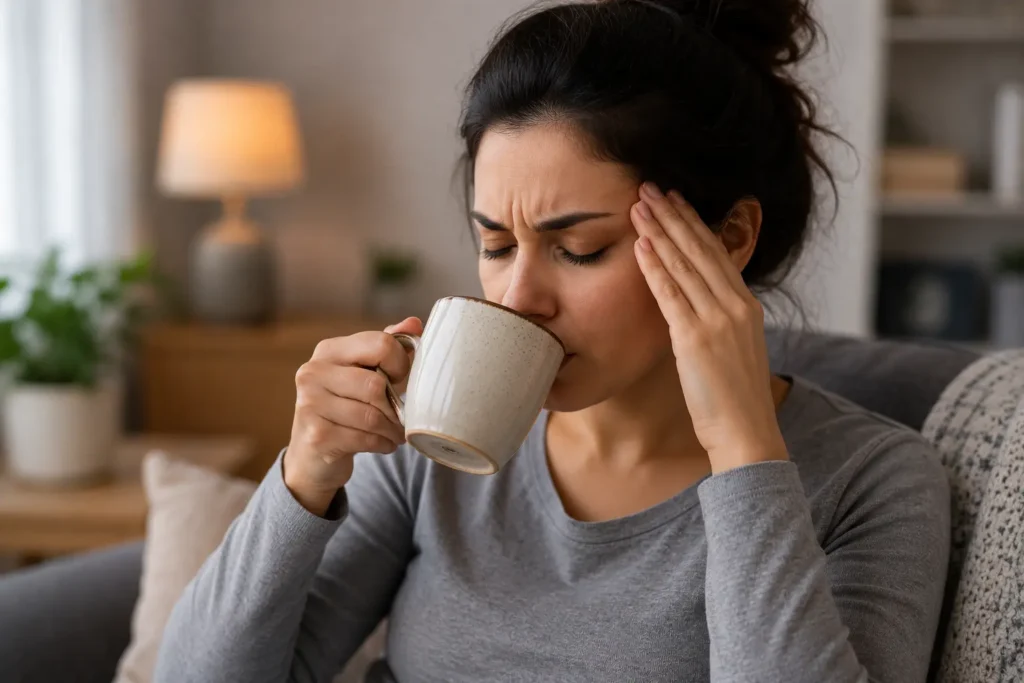 Sip Water or Coffee for Relief 1