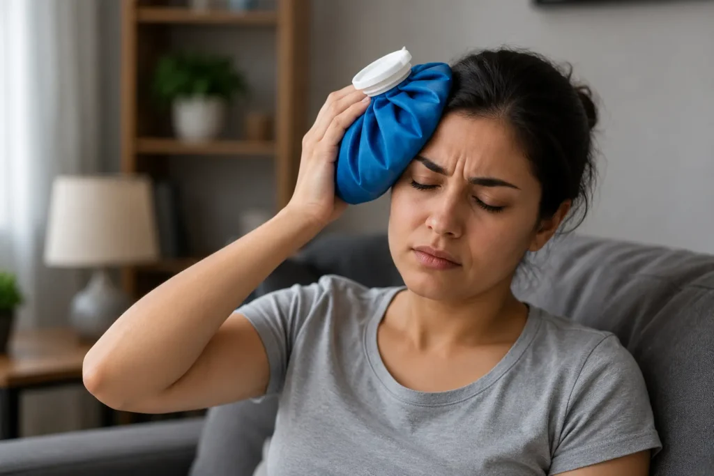 Use Ice Pack on Head or Neck