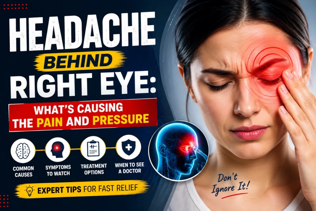 headache behind right eye