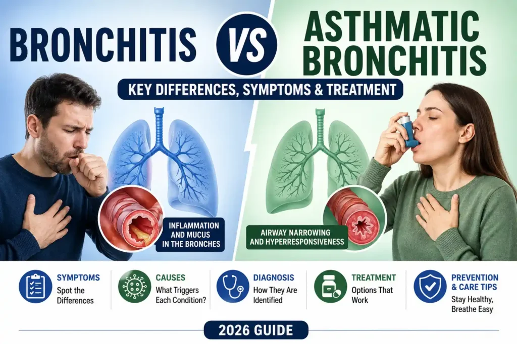 what is the difference between Bronchitis and Asthmatic Bronchitis