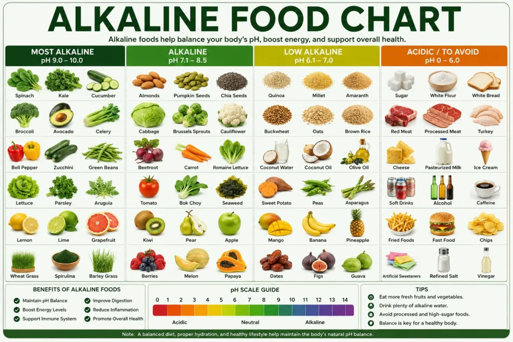 Alkaline Diet Food Chart